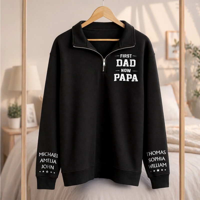 Personalized Unisex Quarter Zip Sweatshirt – Gifts For Grandpa, Dad – Dad Makes Every Memory Better
