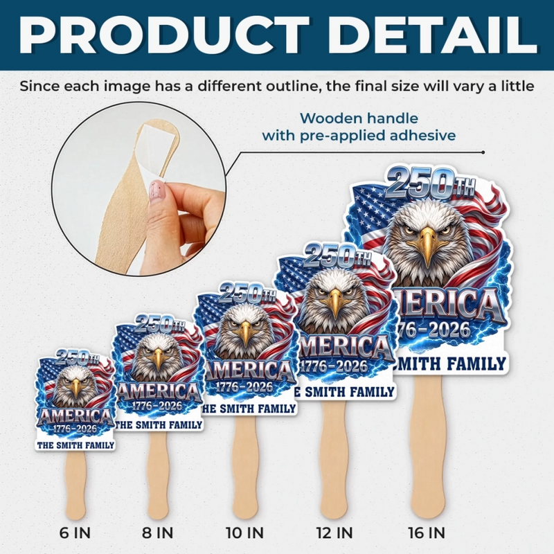Personalized America 250th Anniversary – Hand Fan – Gifts For Family Members – Future Bright Like Fireworks