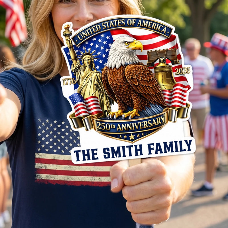 Personalized America 250th Anniversary – Hand Fan – Gifts For Family Members – Celebrating 250 Years Strong