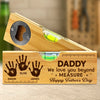 Personalized Wooden Bottle Opener With Built-in Spirit Level – Father's Day Gifts For Grandpa, Dad – Dad’s Love Leads The Way