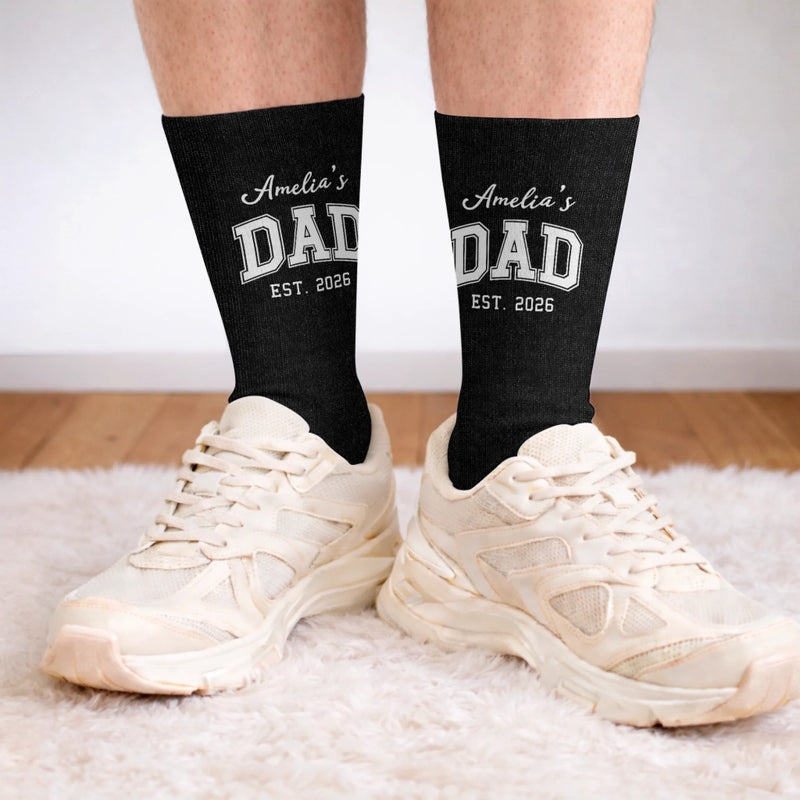 Personalized Crew Socks – Birthday Gifts For New Dads, New Grandpas – Promoted To Dad
