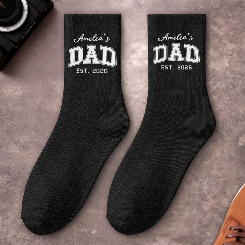 Personalized Crew Socks – Birthday Gifts For New Dads, New Grandpas – Promoted To Dad