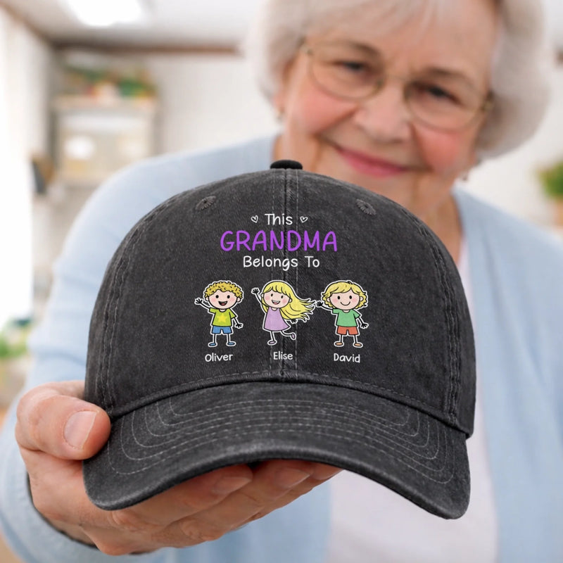 Personalized Washed Baseball Cap – Gifts For Dad, Grandpa – Official Grandma Club