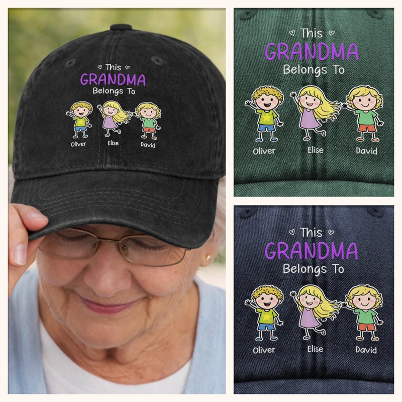 Personalized Washed Baseball Cap – Gifts For Dad, Grandpa – Official Grandma Club