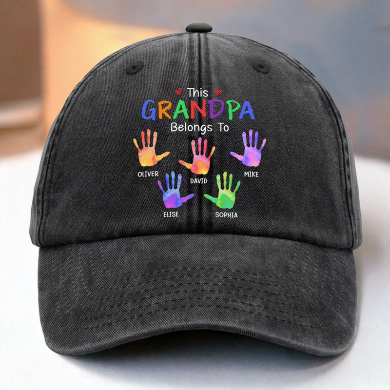 Personalized Washed Denim Baseball Cap – Gifts For Dad, Grandpa –  Grandpa You Are Our Joy