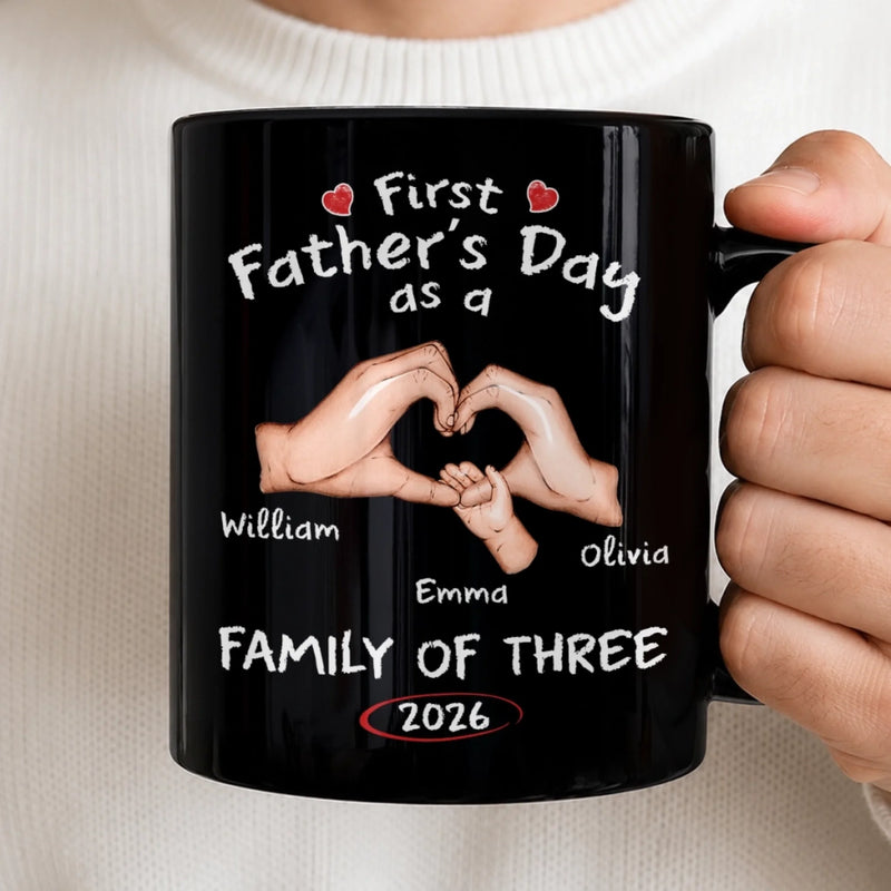 Personalized Black Mug – Birthday Gifts For New Dad, New Parents – New Adventures Begin With Us