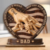 Personalized 2-Layered Wooden Plaque – Gifts For Dad, Grandpa – Dad’s Love Builds Strong Families