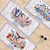 Personalized America 250th Anniversary – Beach Towel – Travel Gifts For Family Members – Stars, Stripes And Tan Lines