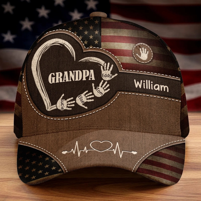 Personalized Baseball Cap – Gifts For Grandpa, Dad – Dad Strength Leads Us