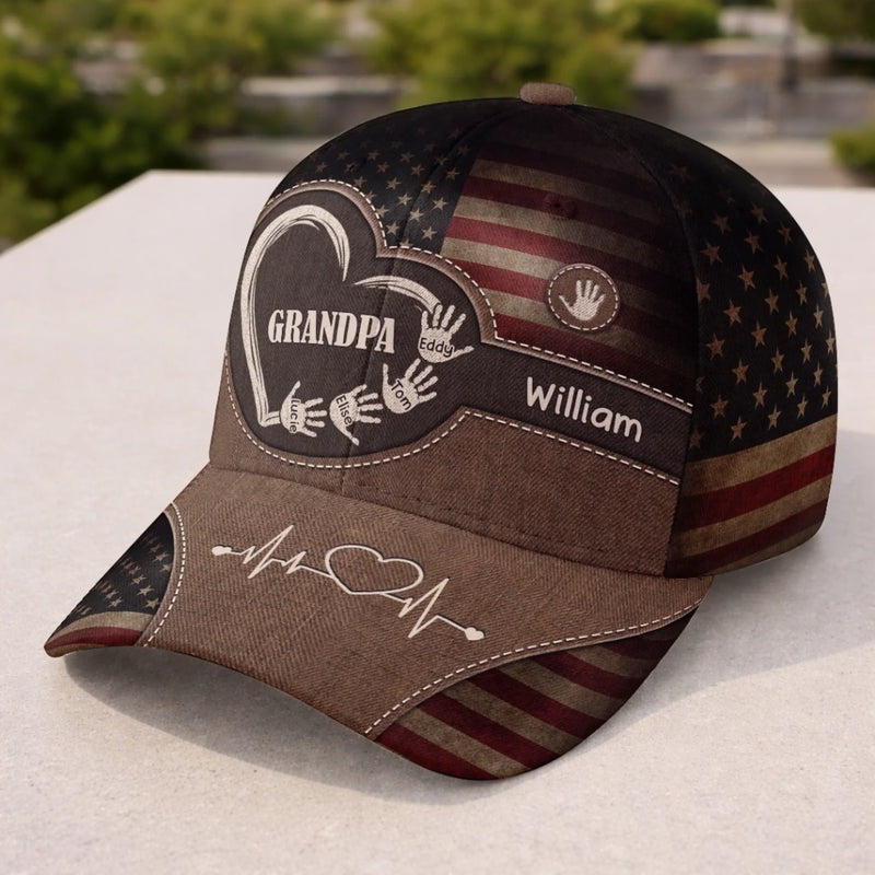 Personalized Baseball Cap – Gifts For Grandpa, Dad – Dad Strength Leads Us