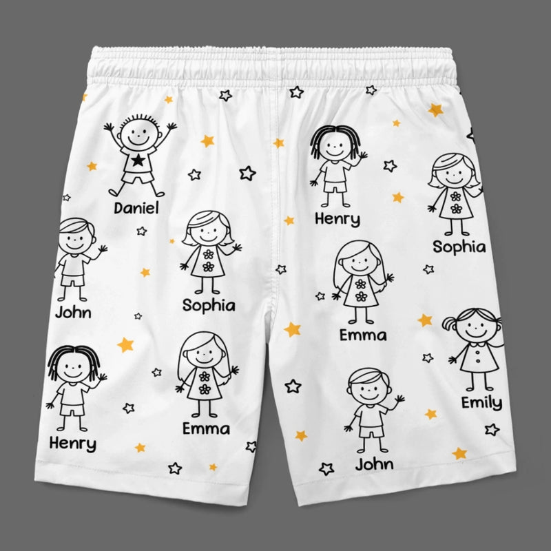 Personalized Men Beach Shorts – Gifts For Dad, Grandpa – Daddy Belongs To The Chaos Crew