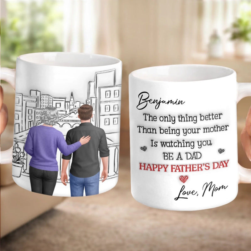 Personalized Mug – Father's Day Gifts For Son – So Proud Watching You Become A Dad