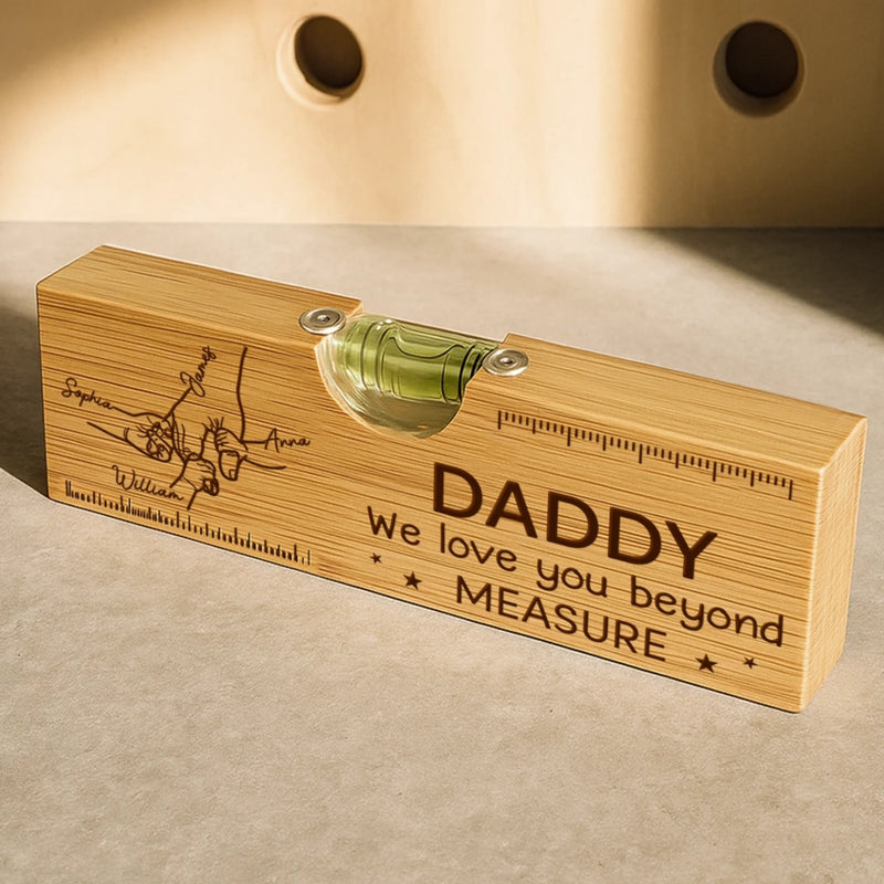 Personalized Wooden Bottle Opener With Built-in Spirit Level – Gifts For Grandpa, Dad – Dad Is Always The Answer