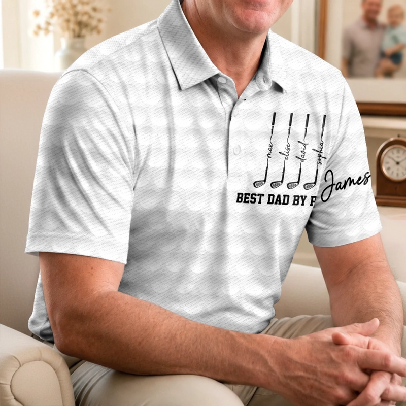 Personalized All Over Print Polo Shirt – Golf Gifts For Dad – Good Times And Tee Lines