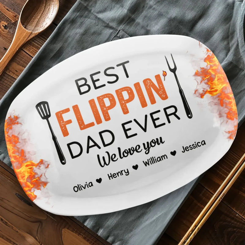 Personalized Platter – Gifts For Dad, Grandpa – Best Flippin’ Dad Ever