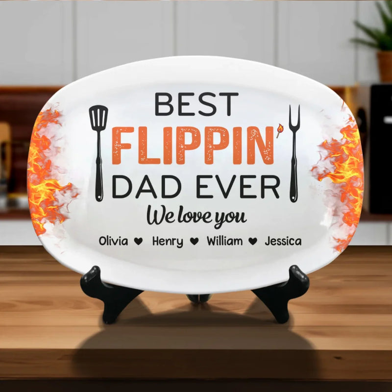 Personalized Platter – Gifts For Dad, Grandpa – Best Flippin’ Dad Ever