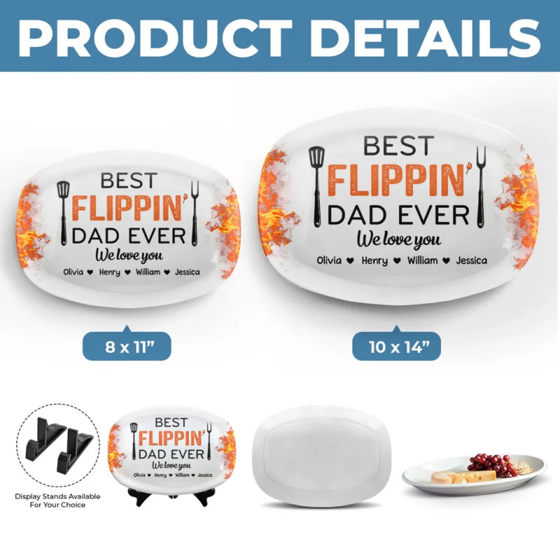 Personalized Platter – Gifts For Dad, Grandpa – Best Flippin’ Dad Ever