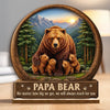 Personalized 2-Layered Wooden Plaque – Gifts For Dad, Grandpa – Grandpa And Dad Forever Loved
