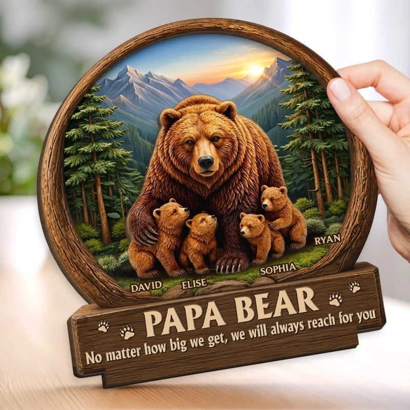 Personalized 2-Layered Wooden Plaque – Gifts For Dad, Grandpa – Grandpa And Dad Forever Loved