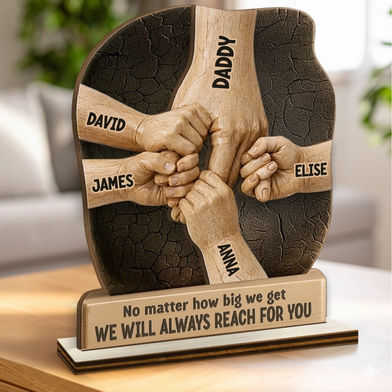 Personalized 2-Layered Wooden Plaque – Gifts For Dad, Grandpa – Dad And Grandpa Our Pride