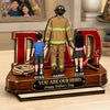 Personalized 2-Layered Wooden Plaque – Gifts For Dad, Grandpa – Courage Runs In The Family