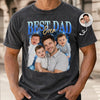 Personalized Photo Washed Cotton T-shirt – Gifts For Dad, Grandpa – Built Tough Loved Hard