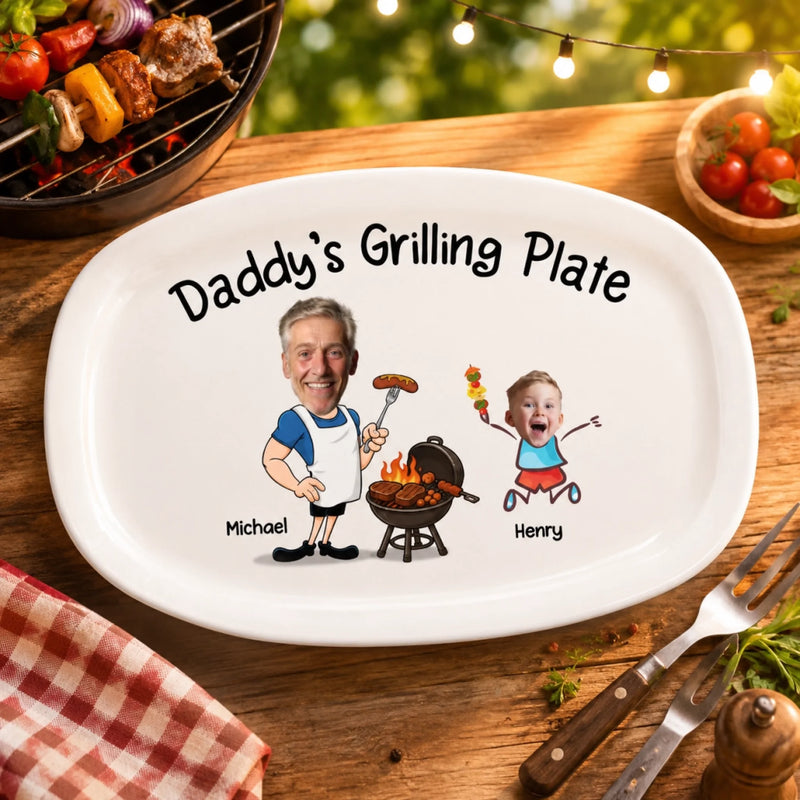 Personalized Grilling Plate – BBQ Gift For Dad – Daddy’s Grill Station