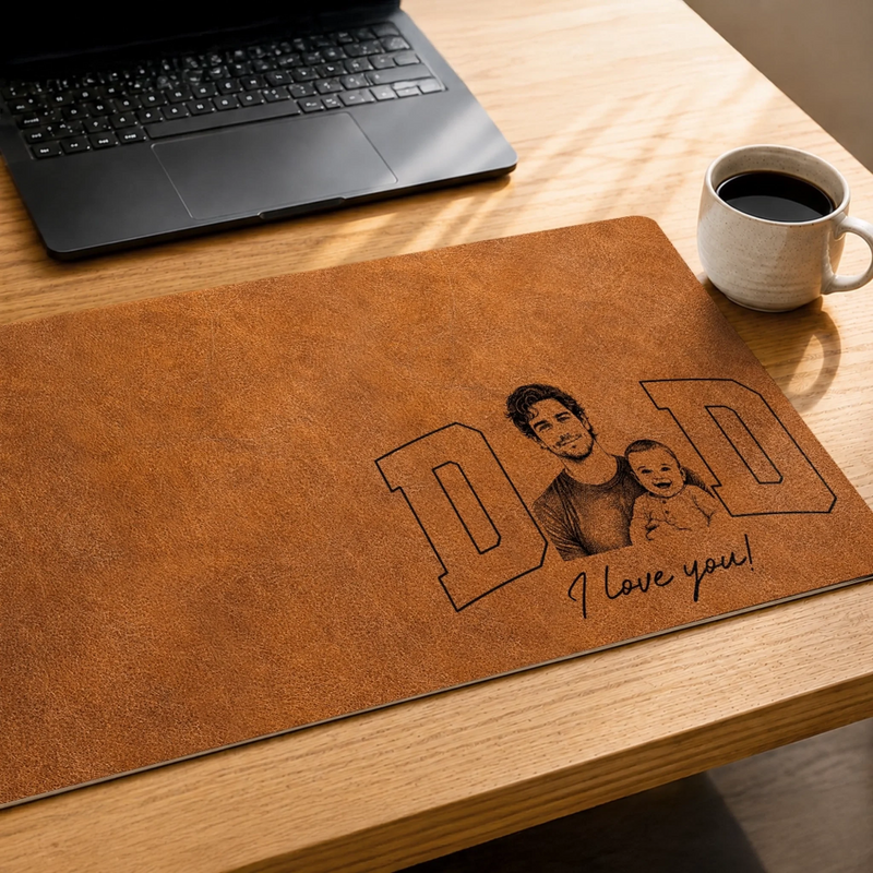 Personalized Desk Mat – Custom Photo Gift For Dad – Built By Love