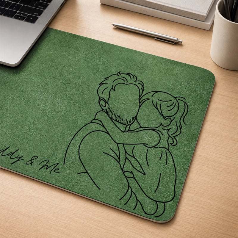 Personalized Photo Desk Mat - Gifts For Dad, Grandpa - Dad’s Love Holds Us Together