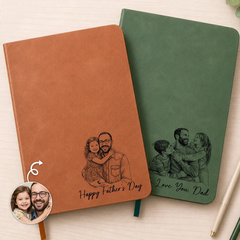 Personalized Leather Writing Journal - Father’s Day Gift For Dad – Best Dad Ever