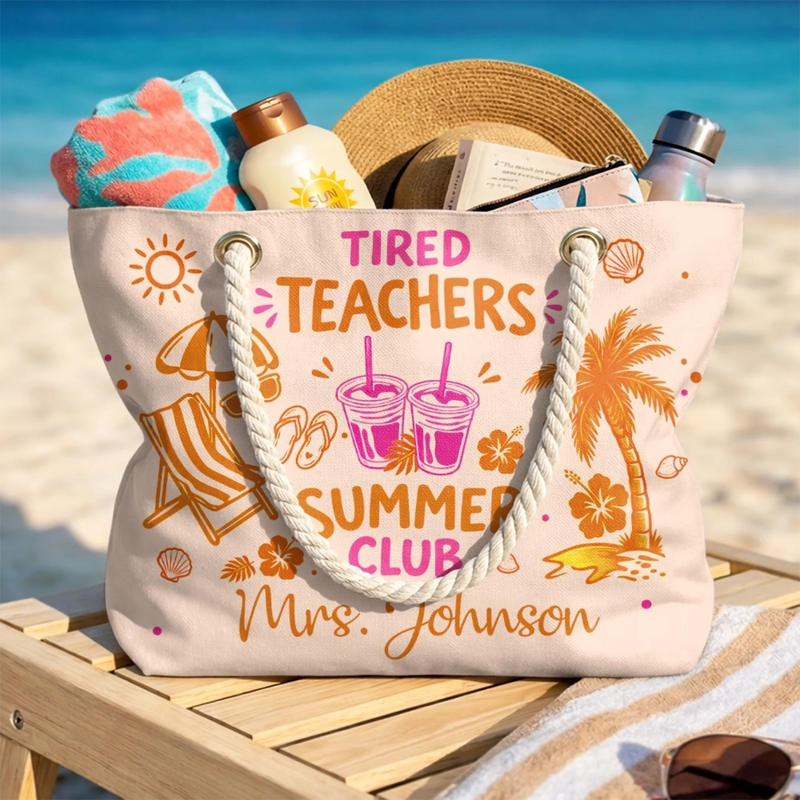 Personalized Beach Bag – Travel Gifts For Women – Teacher Off Duty