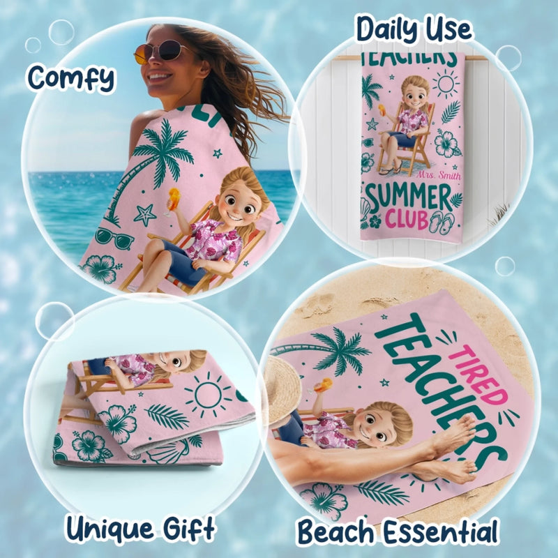 Personalized Beach Towel – Travel Gifts For Teachers – Summer Club Roll Call
