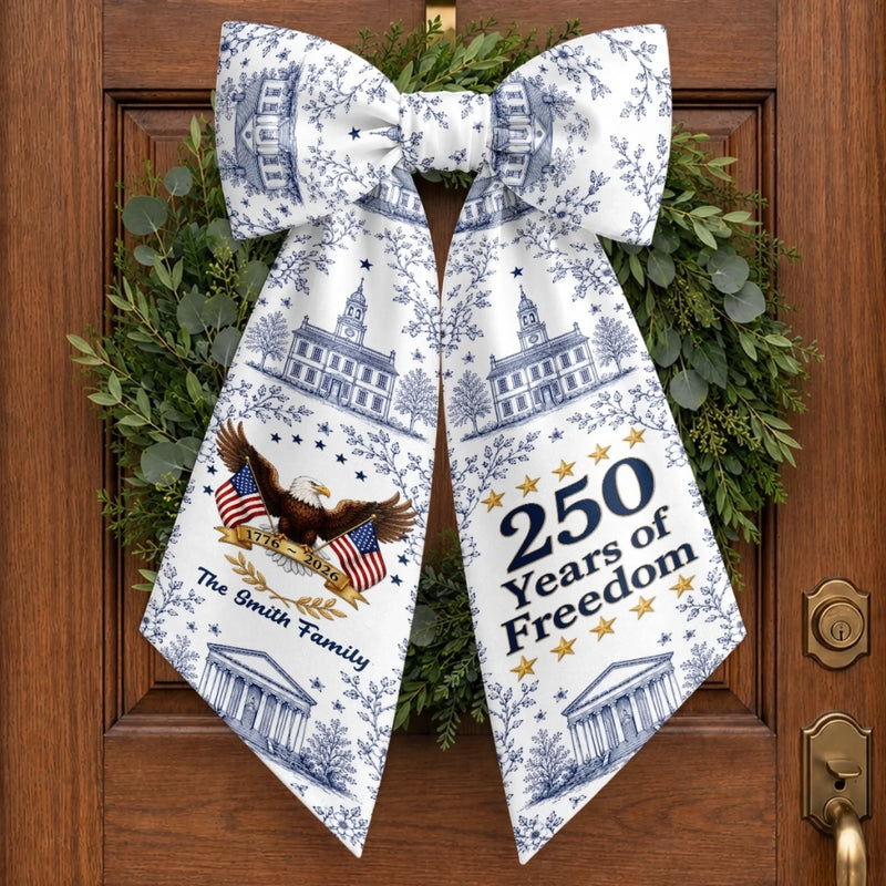 Personalized America 250th Anniversary – Decorative Sash – Gifts For Family Members – Built On Freedom & Faith