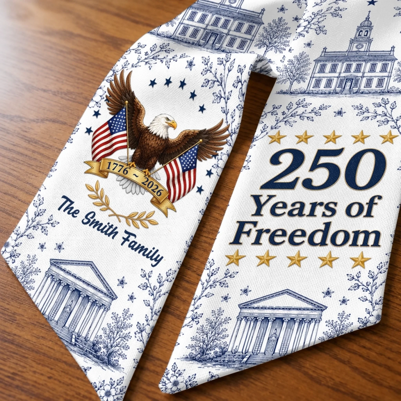 Personalized America 250th Anniversary – Decorative Sash – Gifts For Family Members – Built On Freedom & Faith