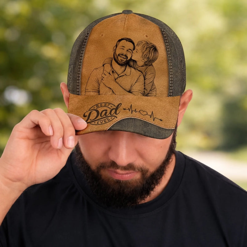 Personalized Photo Baseball Cap – Gifts For Grandpa, Dad – Strong Hearts Raise Strong Families