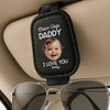 Personalized Photo Leather Car Visor – Gifts For Dad, Grandpa – Drive Safe Daddy, Love Always
