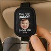 Personalized Photo Leather Car Visor – Gifts For Dad, Grandpa – Drive Safe Daddy, Love Always