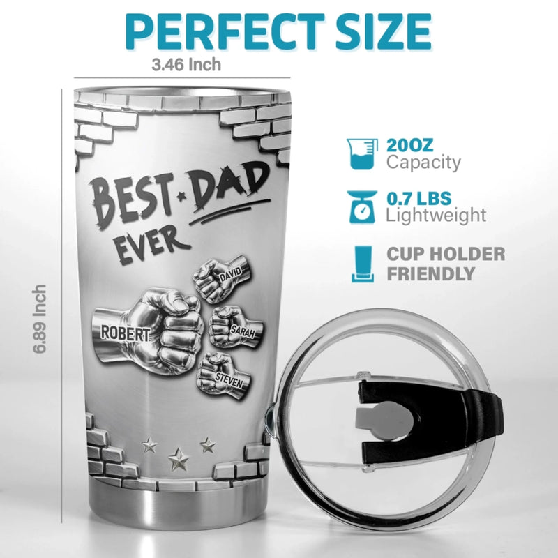Personalized 3D Inflated Effect Printed Tumbler – Birthday Gifts For Dad, Grandpa – Strong Coffee, Strong Dad