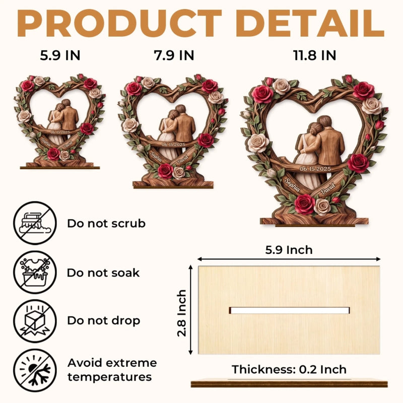 Personalized 2-Layered Wooden Plaque – Gifts For  Couple – Our Forever Love Story