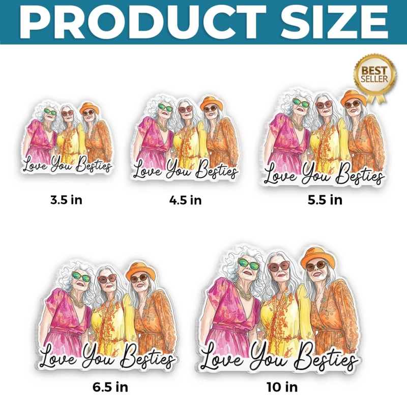 Personalized Photo Acrylic Fridge Magnet – Gifts For Women, Besties, Sisters, BFF – Friends Forever, No Matter What
