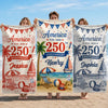 Personalized America 250th Anniversary – Beach Towel – Travel Gifts For Family Members – United By Freedom And Pride