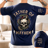 Personalized Father of Mayhem Back Print T-Shirt – Father’s Day Gift For Dad – Raising Tiny Troublemakers