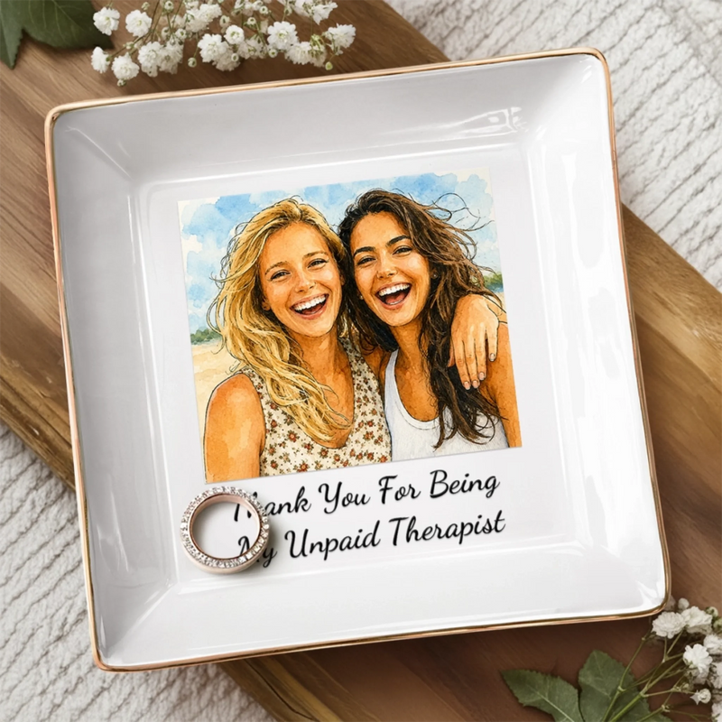 Personalized Photo Jewelry Dish – Gifts For Women, Besties, Sisters, BFF – Ride Or Die Squad