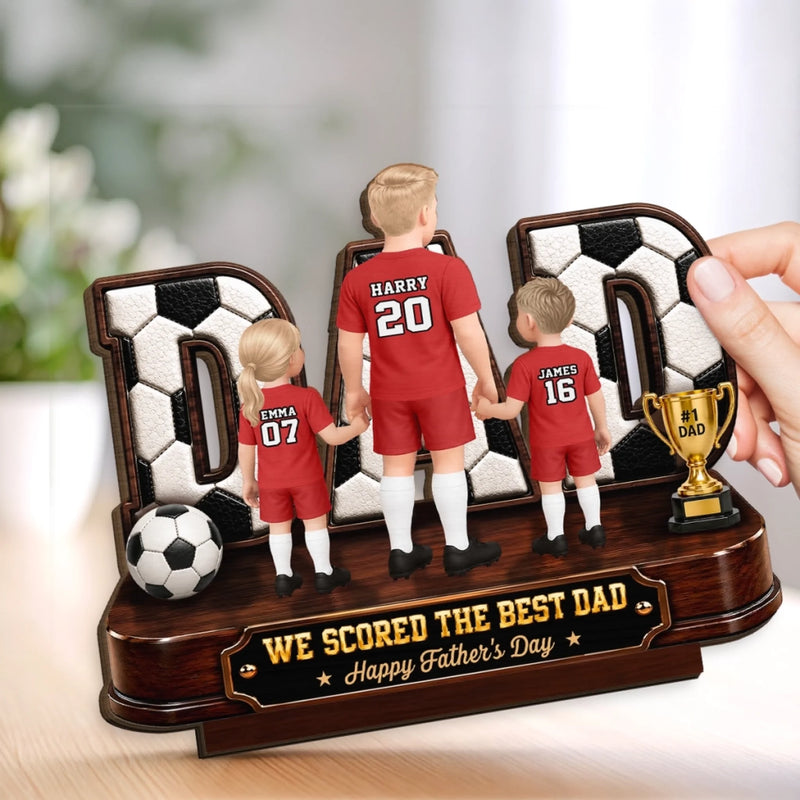 Personalized 2-Layered Wooden Plaque – Gifts For Dad, Grandpa, Soccer Lovers – Raised On Soccer Passion