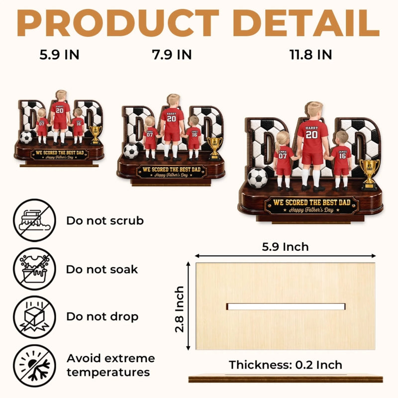 Personalized 2-Layered Wooden Plaque – Gifts For Dad, Grandpa, Soccer Lovers – Raised On Soccer Passion