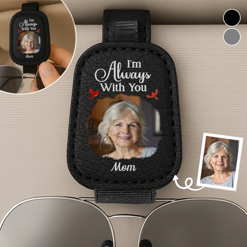 Personalized Photo Leather Car Visor – Meaningful Memorial Gift – Always With You