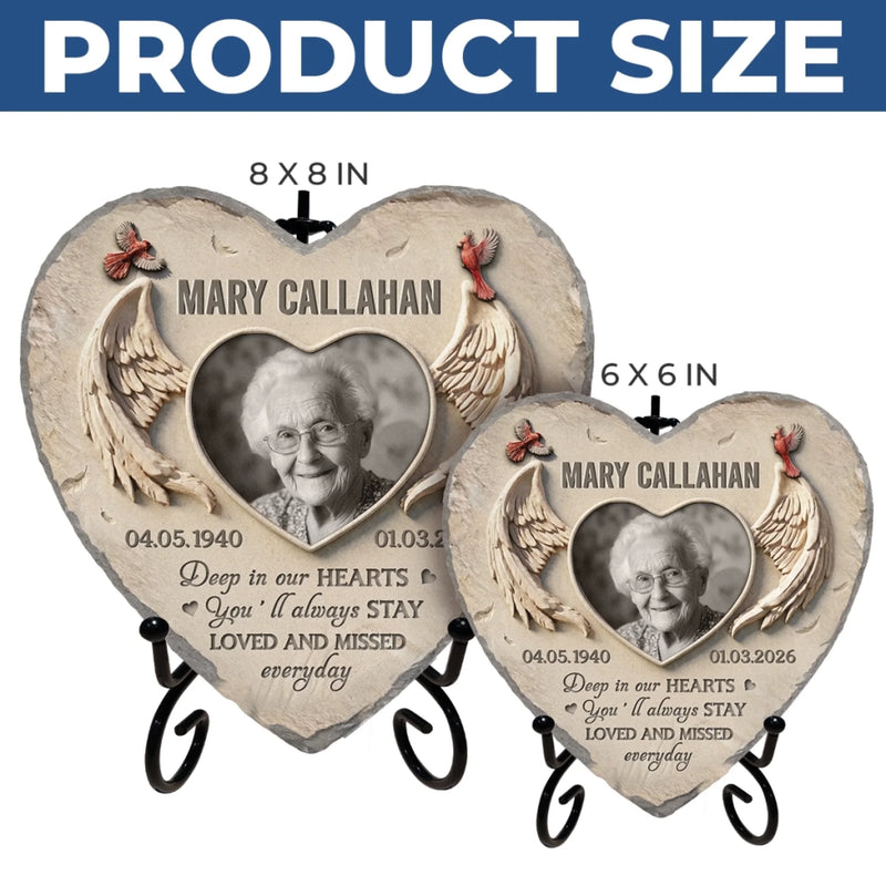 Personalized Photo Heart Shaped Stone – Meaningful Memorial Gift – Forever In Memory