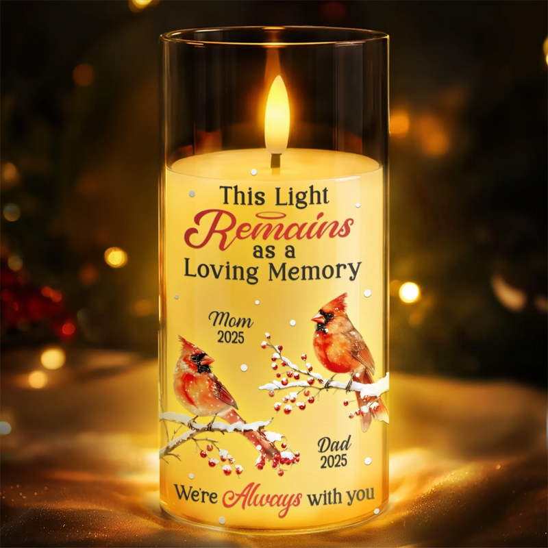 Personalized LED Candle Light – Meaningful Memorial Gift – Love Never Fades It Glows