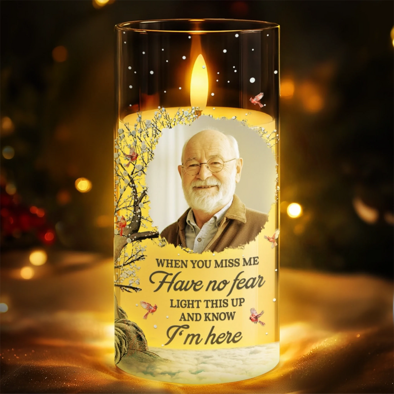 Personalized Photo LED Candle Light – Meaningful Memorial Gift – Always In Our Hearts