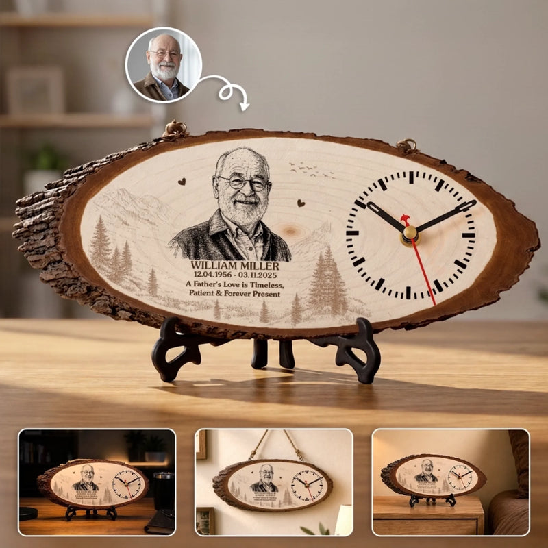 Personalized Wooden Clock – Meaningful Memorial Gift – Forever Remembered, Forever Loved